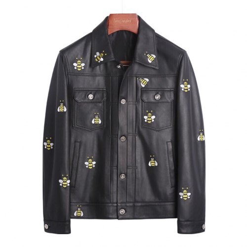 ディオールメンズレザージャケットo0348ブラック