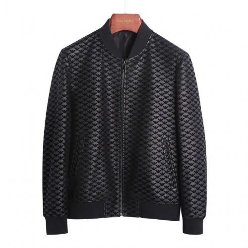 アルマーニメンズカジュアルレザージャケットm0282ブラック