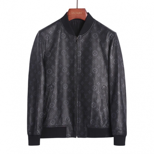 -ルイヴィトンメンズカジュアルレザージャケットu01259ブラック