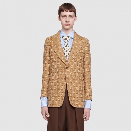 グッチメンズカジュアルスーツジャケットc01391カーキ