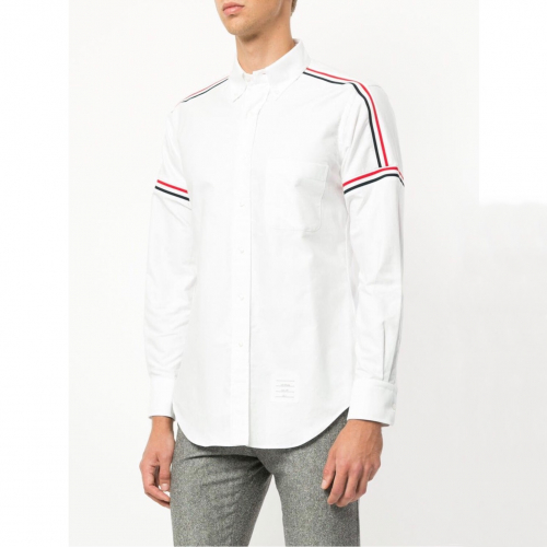 トムブラウンメンズストラップコットンシャツm0277.ホワイト