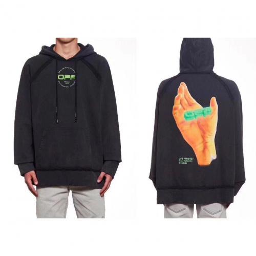オフホワイトメンズオーバーサイズフーディf0154ブラック