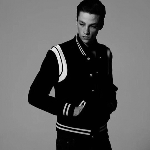 サンローランメンズスターウールブルゾンl0071ブラック