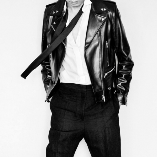 サンローランメンズスターウールブルゾンl0073ブラック