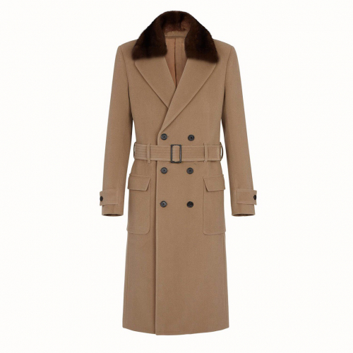 ェンディメンズカシミヤコートn0337.2(ブラック/キャメル)