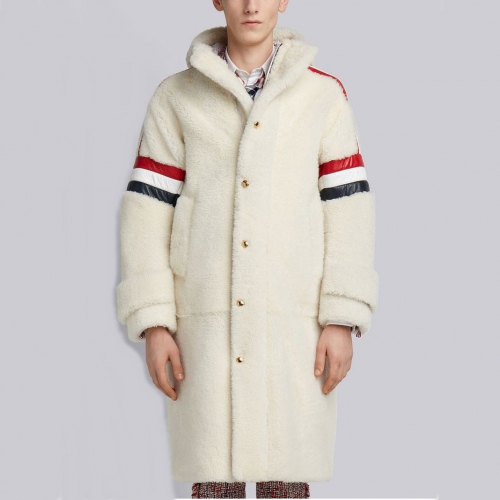 トムブラウンメンズカジュアルクラシックフランネルコートm0334アイボリー