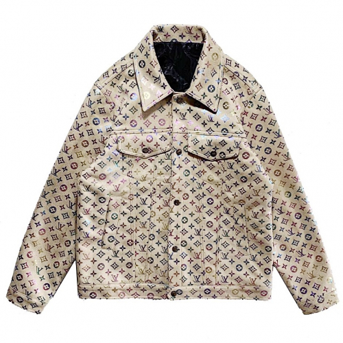 ルイヴィトンメンズカジュアルレザージャケットu01288ベージュ