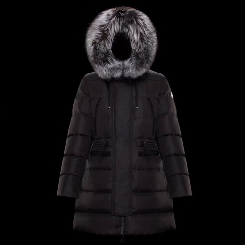 モンクレールレディースパッチモダンロングダウンパディングc0850ブラック