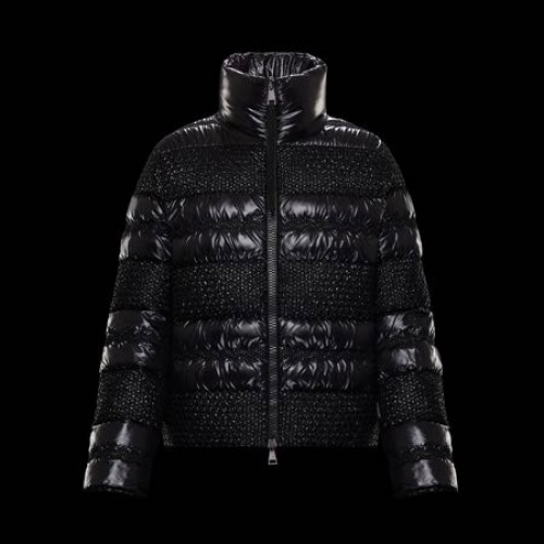 モンクレールレディースパッチモダンロングダウンパディングc0851ブラック