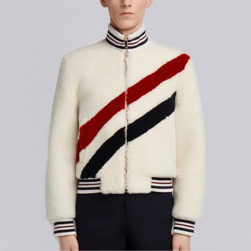 トムブラウンメンズカジュアルフランネルジャケットm0347ホワイト