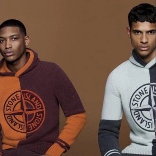 ストーンアイランドメンズカジュアルフードセーターo0031.2(オレンジ/グレー)