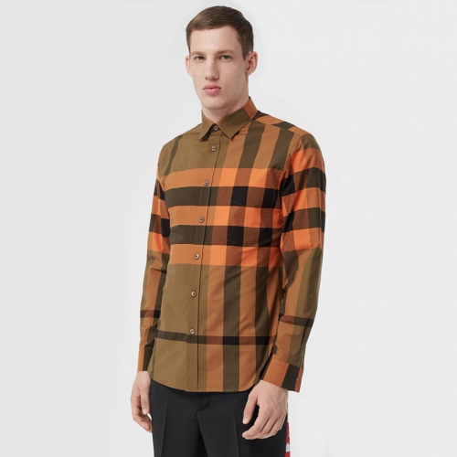 バーバリーメンズヴィンテージコットンシャツr01271.カーキ