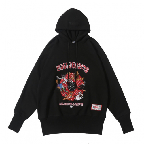 ヴェトモンメンズレッドオーバーサイズコットンフーディt0029ブラック