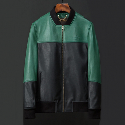 -ルイヴィトンメンズカジュアルレザージャケットu01298グリーン