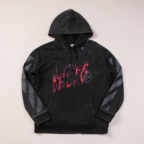 オフホワイトメンズオーバーサイズフーディf0173ブラック