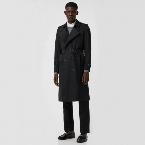 バーバリーメンズヴィンテージコットントレンチコートr01284.2(ブラック/ネイビー)