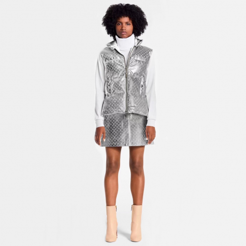 ルイヴィトンメンズダウンパディングベストu01304シルバー