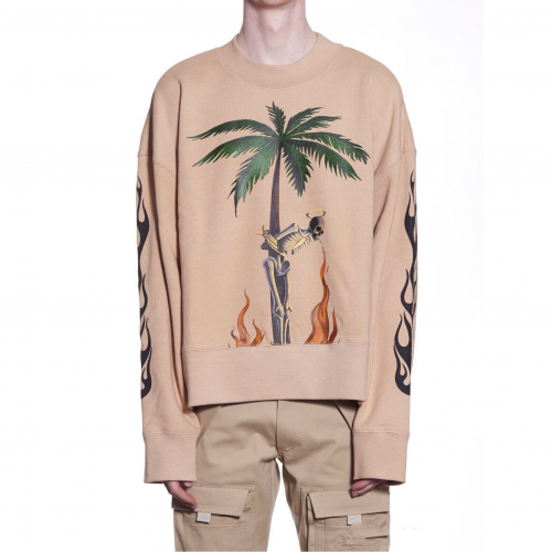 パームエンジェルスメンズオーバーサイズコットンフーディm0040ベージュ