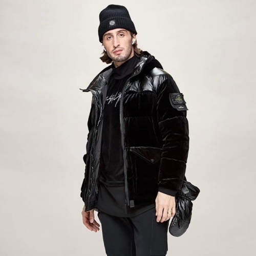 ストーンアイランドメンズカジュアルダウンパディングo0038.ブラック