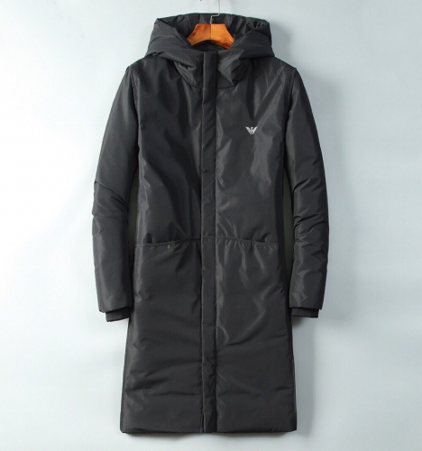 アルマーニメンズグースダウンロングジャケットm0352ブラック