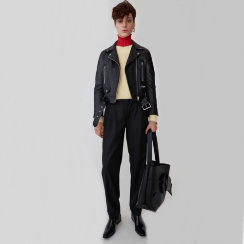 アクネストゥディオズレディースカジュアルレザージャケットn0029ブラック