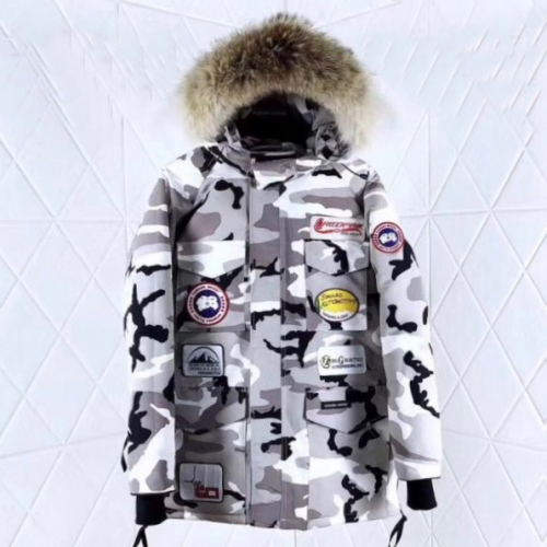 カナダグースメンズパッチカジュアルダウンジャケットn0182グレー