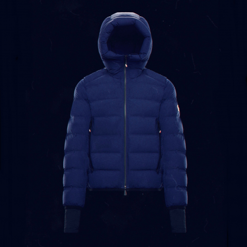 モンクレールメンズパッチモダンダウンパディングc09472(ブラック/ネイビー)