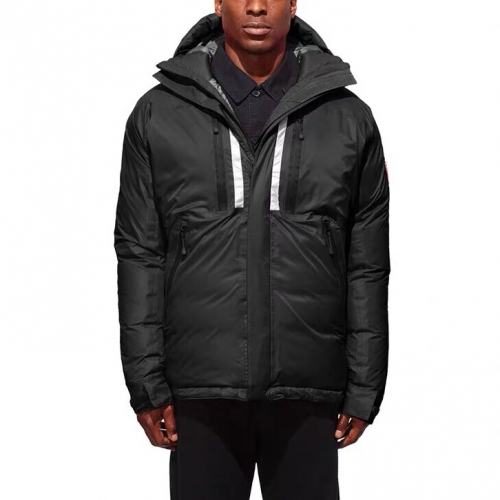 カナダグースメンズパッチカジュアルダックダウンパディングn01982(ブラック/レッド)