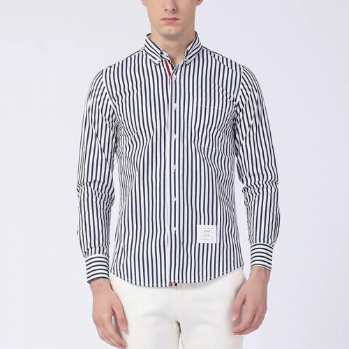 トムブラウンメンズストラップコットンシャツm0367ブラック