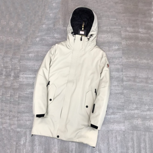 モンクレールメンズパッチモダンダウンロングジャケットc01012ホワイト