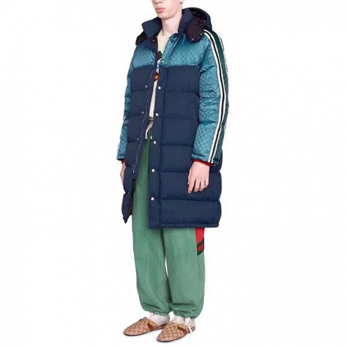 グッチメンズカジュアルダックダウンパディングc01569.ブルー