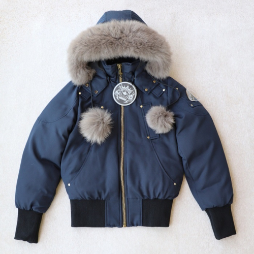 ムースナックルズレディースダウンショートジャケットo0068ブルー