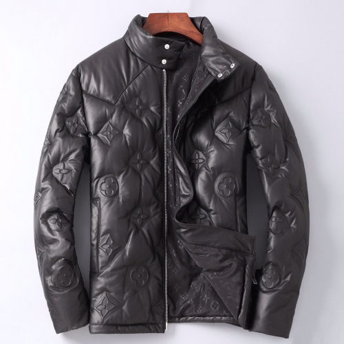 ルイヴィトンメンズダウンレザージャケットu01354ブラック