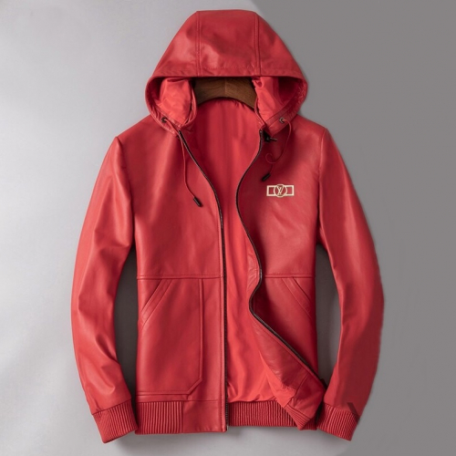 ルイヴィトンメンズレザージャケットu01360レッド