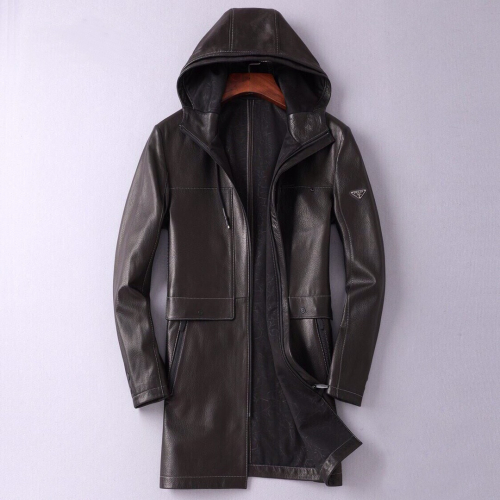 プラダメンズカジュアルレザージャケットa0796ブラック