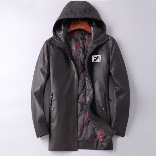 -ェンディメンズカジュアルジップアップダウンレザージャケットn0387ブラック