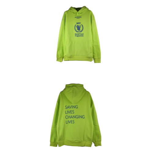 バレンシアガメンズオーバーサイズコットンフーディl03483(ホワイト/レッド/グリーン)