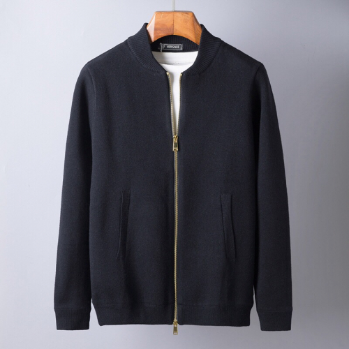 ヴェルサーチェメンズカシミヤジャケットr0349ブラック