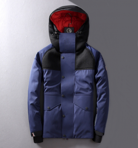 モンクレールメンズパッチモダンダウンジャケットc01066ブルー