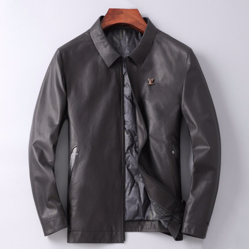 ルイヴィトンメンズダウンレザージャケットu01365ブラック