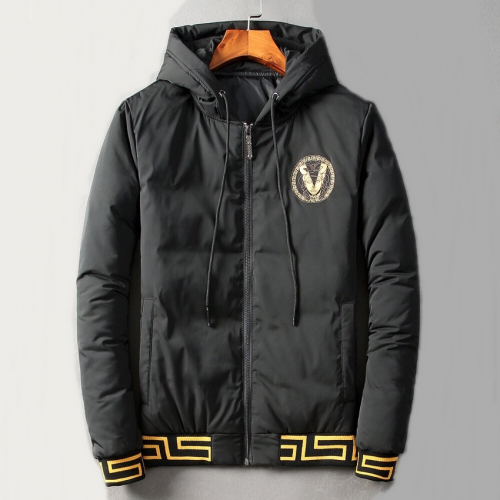 ヴェルサーチェメンズダックダウンパディングr0362.(m5).ブラック