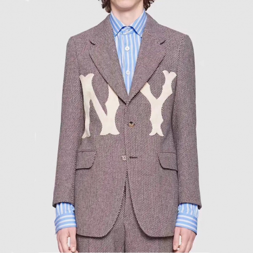 グッチメンズカジュアルカシミヤジャケットc016152(ネイビー/グレー)