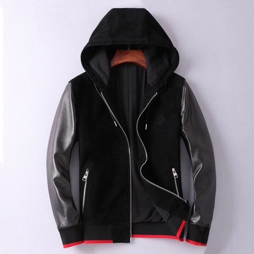 バーバリーメンズカジュアルダウンレザージャケットr01438ブラック