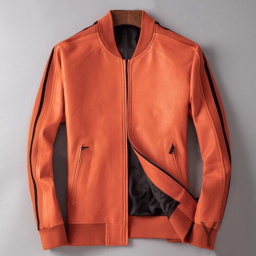 アルマーニメンズビジネス両面レザージャケットm0405オレンジ