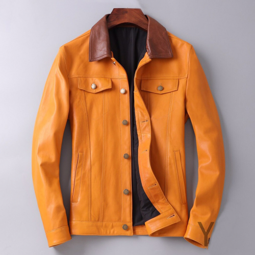 ルイヴィトンメンズレザージャケットu01383オレンジ
