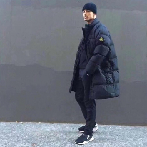 ストーンアイランドメンズカジュアルダウンパディングo0047.ブラック