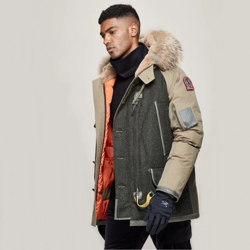 パラジャンパーズメンズダックダウンパディングパーカーr0017.カーキ