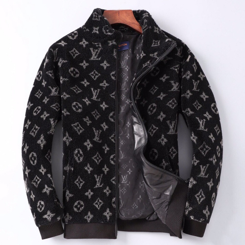 ルイヴィトンメンズミンクレザージャケットu01389ブラック