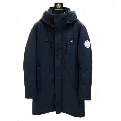 モンクレールメンズパッチモダンダックダウンジャケットc01116ネイビー