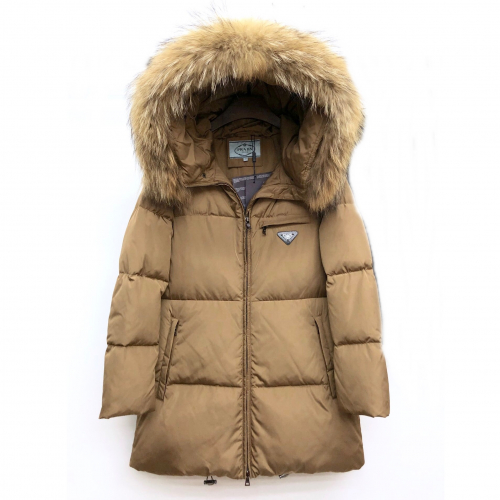 プラダレディースカジュアルダックダウンパディングa0832キャメル